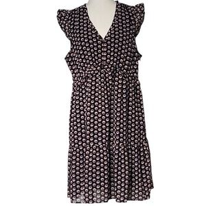 J. Crew Black,White,and Ref Ruffled Tiered Sundress NWT | Sz 14